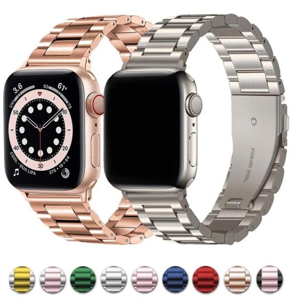 Bracelets en acier inoxydable Lucury pour Apple Watch Ultra 8 49mm Bracelet à maillons 41mm 45mm 38mm 42mm 40mm 44mm bandes métalliques adaptées 5818597