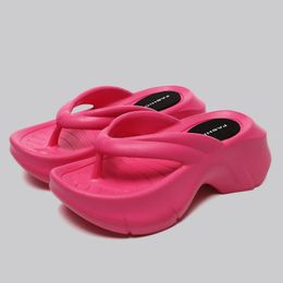 Lucyever Chunky Platform Flip Flops Femme Summer Eva Clip Toe Toe coin Slippers Femme Not Slip Beach Slides Chaussures Femme 240417