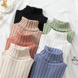 Lucyever Turtleneck dames pullover trui slanke elastische herfst gebreide trui mode Koreaanse dames met lange mouwen top 201221