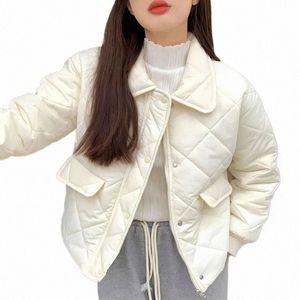 Lucyever femmes automne hiver court Parkas coréen Beige léger doudoune femme collège Style ample rembourré manteau X61D #