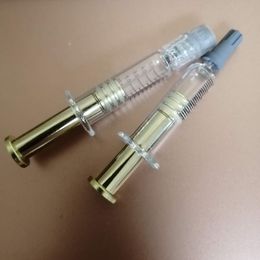 Injecteur de seringue en verre Luer Lock 1 ml avec marque de mesure du piston de torsion en m￩tal cartouches de vape E outil de remplissage de cigarette