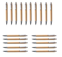 Ensembles de stylos à bille Luffa diverses quantités instrument d'écriture en bois de bambou 20 Set5110065