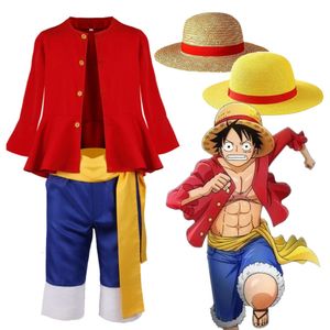 Luffy Cosplay Kostuum Kids Vrouwen Anime Monkey D Luffy Cosplay Kostuum Hoed Uniform Pak Halloween Kostuum voor Kind Mencosplay
