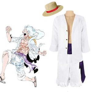 Luffy Cosplay Kostuums Anime Cosplay Wit Shirt Broek Hoed Pak Halloween Carnaval Party Kostuums voor Volwassen Kleding met Capcosplay