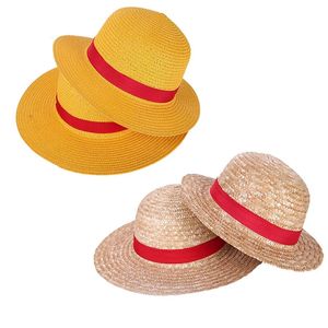 Luffy chapeau chapeau de paille Performance Animation Cosplay accessoires chapeau été chapeau de soleil jaune chapeaux de paille pour les femmes 31 35 CM 240102