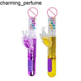 LUFILUFI Butterfly Retractable Perle charge vibratrice Pénis Feme Masturbation Device Adult Sexual Objets