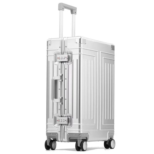 Bagages 100% aluminummagnesium en alliage à bagages roulants Spinner 26 pouces de valise de haute capacité 20 24 pouces Cabine Cabine