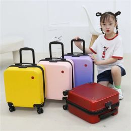 Bagages 18 pouces Varigne de voyage pour enfants Small Mini Portable Boarding Suise Student Mot Mot Mot de passe Boîte de sac de bagages roulants