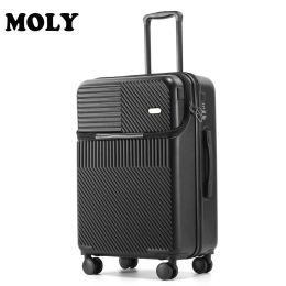 Bagages 2023 Mojy Factory Sales directes Corée Private Personnalisation ABS 20 pouces Black Travel Travel Roller Trolley Suitcase For Girls