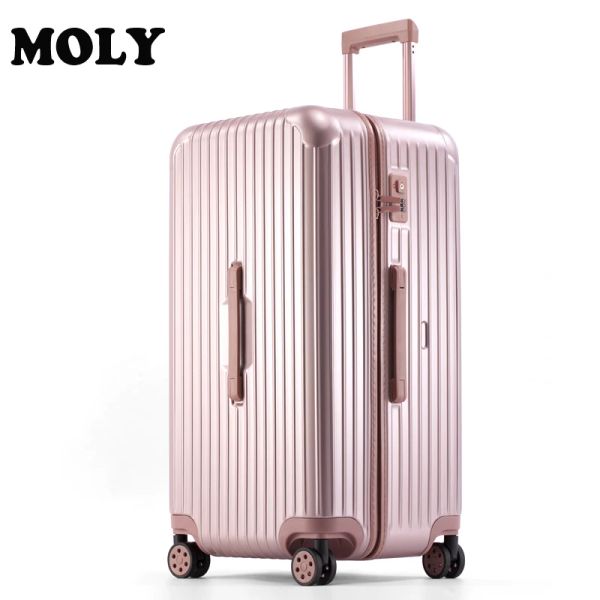 Equipaje 2023 MOJY Factory Ventas directas Personalización privada ABS Pink Pink Carrier de 24 pulgadas Man Travel Travel Diseñador Equipaje con ruedas