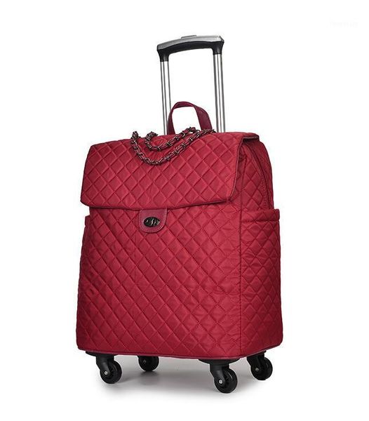 Bolsa de equipaje portátil de viaje Trolley Bolsas con ruedas equipaje rodante mujer Bolso Trolley Maleta Bolsas de mano mochila de viaje 1273t