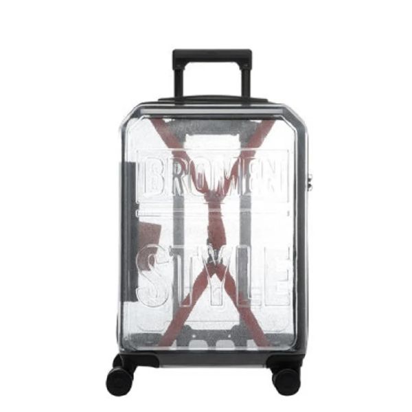 Les bagages peuvent embarquer à la mode transparente 20/24/26 pouces roulling Spinner étoile de même style