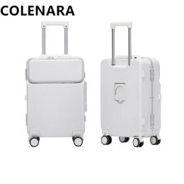 Bagage Colenara Rolling Suitcase 28 "VOORDEKENDE LAPTOP ALUMINIUM FRAME TROLLEY CASE 20" PC Boarding Case 24 "USB -oplaadbagage