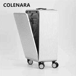 Bagages Colenara Suitcase 17 "20" 24 pouces pour hommes en aluminium Magnésium Boîte d'ouverture de chariot en alliage de magnésium