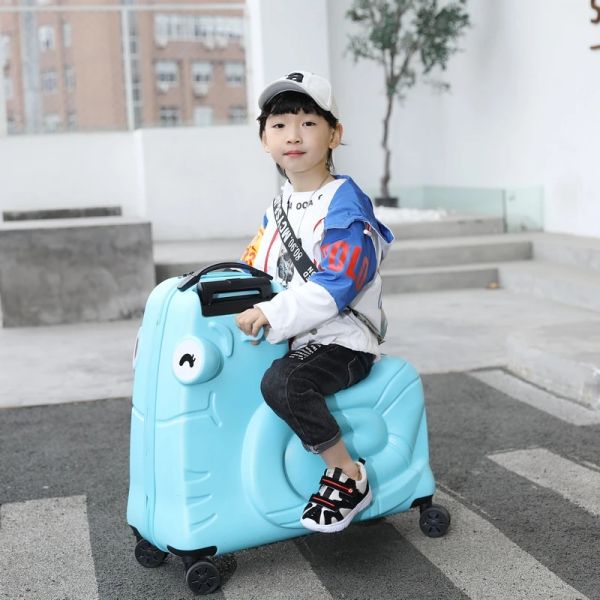 Bagages à la mode Enfants roulants à bagages tourneurs 20 pouces roues valise enfants chariot cabine sac de voyage étudiant mignon bébé porteur de baguette