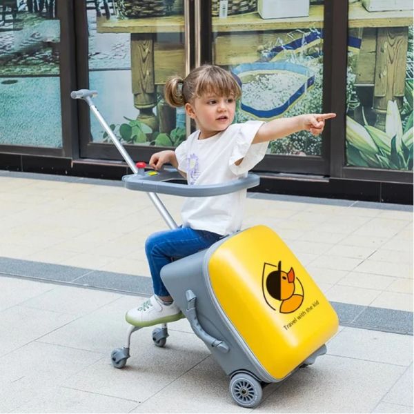 Moda de equipaje Lindo Correo de caricaturas de pony Sit Sit Bolsas de viaje para niños de 24 