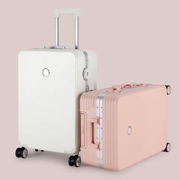 Bagages de voyage à la mode bagages 20 24 26 28 pouces d'embarquement du compartiment de bagages à bagages silencieuse chariot de roue universelle sac adulte sac de valise