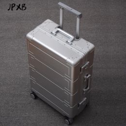 Version notée des bagages en aluminium Magnésium Alloy Travel Suises avec roues Livraison gratuite Boîte à barres à bagages de taille moyenne