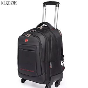 Bagages klqdzms de haute qualité 18/20 pouces Oxford Travel Sac pivotant des roues de valise d'épaule multifonctionnelle transportant des bagages roulants