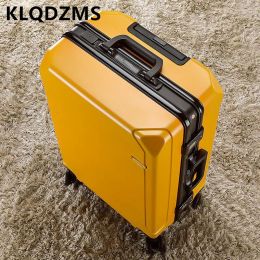 Bagages Klqdzms Suitcasse masculine 24 "26" 28 pouces de grande capacité Cadre d'aluminium Case de chariot 20 "22" PC Boîte à cabine de cabine pour femmes