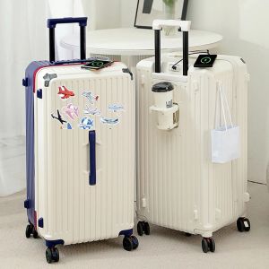 Bagages de voyage à grande capacité 20 24 26 28 pouces Universal Wheel Luggage Double combinaison Lock avec porte-gobele