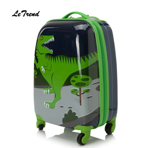 Bagages Ledrend Cartoon Suitcases Wheel Kids Kids Dinosaur Rolling Set Spinner Trolley Childre