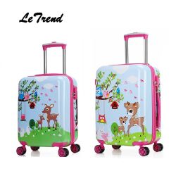 Bagages Ledrend New 19'20 'CARTONIR CARTOOn Suitcases Wheel Kids Dinosaur Rolling Spinner Spinner Children Children Travel Sac Étudiant