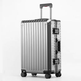 Bagages à bagages allaminum alliage de magnésium célèbre valise de voyage en aluminium Case de chariot métal