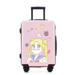 Bagages nouveaux 18 "20" 24 "Carkeon Suiton sur roues Girlboy rose rouge charmant sac de voyage sac trolley casse enfants