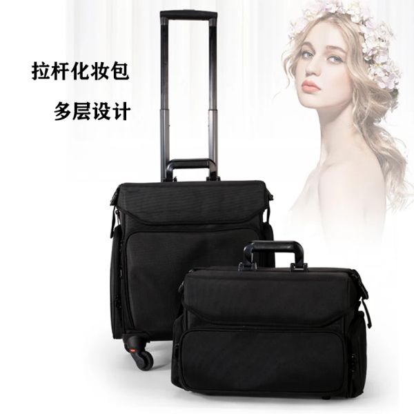 Bougages Nouveaux ensembles de sacs à main Cosmetic Cost Cosmetic, Nails Makeup Toolbox Trolley Suitcase, Beauty Tattoo Box Luggage