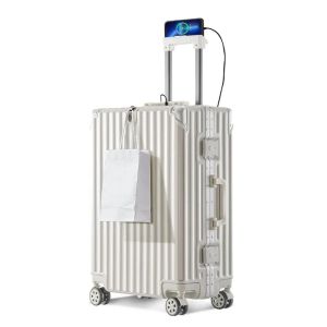 Suises de bagages à bagages Sac à bagages en aluminium Sac de charge USB Stand de téléphone Carte de téléphone transport de grande capacité Bag de voyage Mot de passe