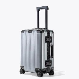 Bagage Travel Tale 20 "22" 24 "26" inch Nieuw merk Aluminium Suitcase Spinner Cabine Bagage trolley tas op wielen