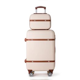 Bagage Travel Tale vrouwen harde retro rollende bagageset trolley bagage met cosmetische tas vintage koffer voor meisjes