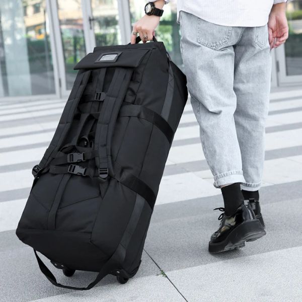 Bagins de voyage universel unisexe à bagages avec roue à bagages pliables de grande capacité sac à main avec sac de rangement étanche à bagages XM135