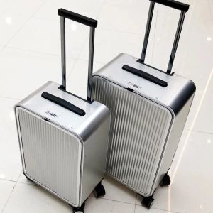 Bagage Vnelstyle 100% All aluminium reizen Rolling Bagage Nieuwe luxe mode kofferspinner Carry On Trolley Case 16/20/24 inch