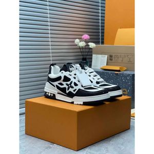 Luis S Black Ity Sneaker Abloh Viton Designers Skate Casual Shoes Se Calfskin Leather Stripe Rubber Sole Stretch Cotton Men Men Sneakers