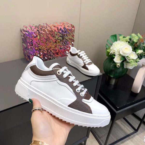 Luis Vuitton Casual Top Classic Shoes Version Lvity of Quality Soft Leather Mosaic Color Sneakers Womens Daily Bottom Walking Zapatos