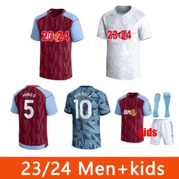 Luiz Ramsey 2023/2024 Camisetas de fútbol local visitante Watkins Carlos Martínez McGinn Versión del jugador Hombres Niños Kits