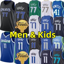 Dal Luka Doncic Kyrie Irving Basketball Jersey Maverick Men Kids Youth City Jerseys Edition Mouwloze dragen volwassen kinderen