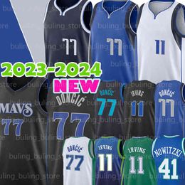 Luka Doncic Basketball Jersey Kyrie Irving Jason Kidd Dirk Nowitzki Dallases Maverick Men Jerseys 77 41 11 5 Embroidered