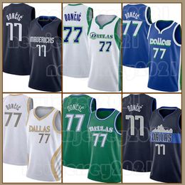 Luka Doncic Basketball Jerseys Zion 1 Williamson 77 Noir 75e anniversaire 2023-2024 Dirk Nowitzki Mens City Dallaes Maverickes Chemise bleue 41