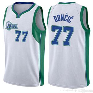 Luka Doncic Custom Heren Dames Jeugd Dallas''Mavericks''Kyrie Irving Basketbalshirt Dirk Nowitzki City 77 11 Blauw Zwart Edition Groen Jersey 2023 2024 Heren Jeugd Kinderen