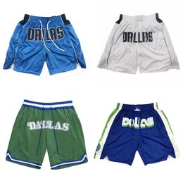 Luka Doncic Irving Ed Just Don Don Basketball Shorts Hip Pop Summer Pant avec poches Papent de survêtement à fermeture éclair Sports Sports Breatch Gym Training plage