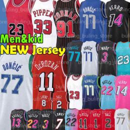 Luka Doncic Jersey DeMar DeRozan Lonzo Ball Zach LaVine Baloncesto 91 Dennis Rodman 33 Scottie Pippen Butler Wade MJ 41 Dirk Nowitzki 1 Derrick Rose Jerseys