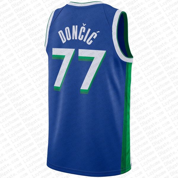 Luka Doncic Kyrie Irving Maillots de basket Dirk Nowitzki Maverick City 77 11 Bleu Noir Edition Maillot vert 2024