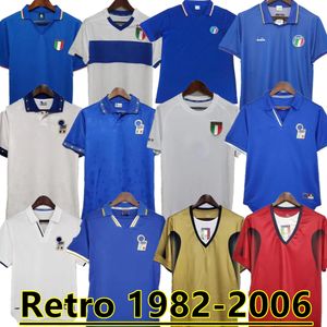 1982 Maillot de football rétro Italie 1990 1996 1998 2000 FOOTBALL À DOMICILE 1994 Maldini Baggio Donadoni Schillaci Totti Del Piero 2006 Pirlo Inzaghi Buffon 888888