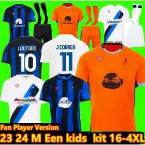 Lukaku Soccer Jerseys Barella Correa inters Giroud Ibrahimovic Lautaro S Theo Brahim 23 24 Football Shirt 2023 2024 Uniforms Men Kids Kits Set 763