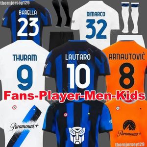 Lukaku Soccer Jerseys T-shirt Barella Correa Inters Giroud Milans Ibrahimovic Lautaro Milans Theo Brahim 23 24 Chemise 2023 2024 Uniformes Hommes Enfants Kits Ensembles