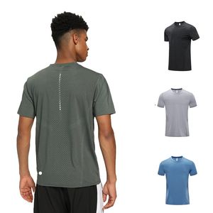 Lu Fitnessset Heren Informeel Basketbal T-shirt Sneldrogend Korte mouw Ademend Hoog elastisch Sportshirt 5XL Hardloop- en fitnesskleding voor buiten Tennis Kort T-shirt