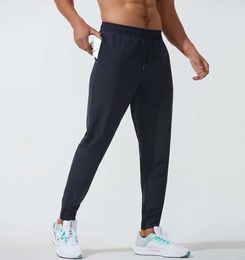 Lulu Mannen Jogger Lange Broek Sport Yoga Outfit Sneldrogend Trekkoord Gym Zakken Joggingbroek Casual Elastische Taille Fiess